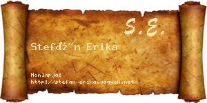 Stefán Erika névjegykártya