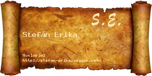 Stefán Erika névjegykártya
